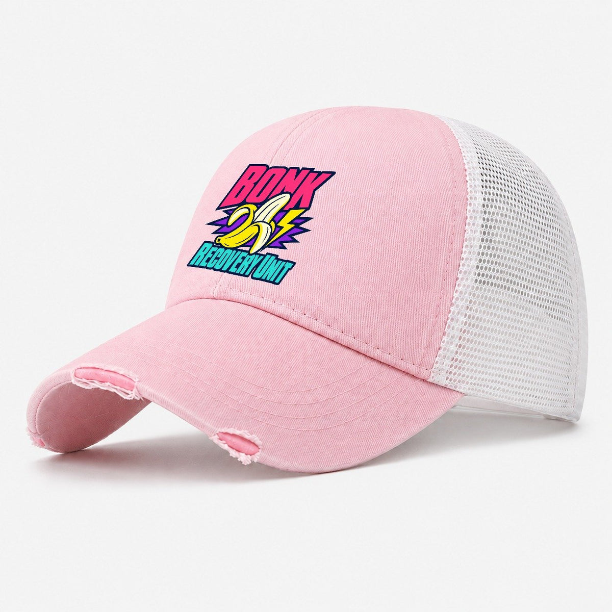 Bonk Recovery Unit 90S Running Clubs Washed Trucker Hat – Light Pink