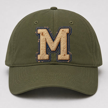 Varsity Chenille M Monogram Baseball Cap – Army Green