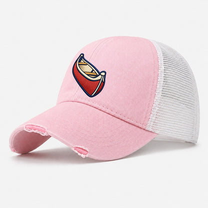 Canoe Tiny Solo Marks Washed Trucker Hat – Light Pink