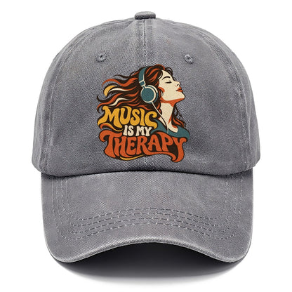 Music Is My Therapy Headphones Girl Classic Cap – Urban Haze