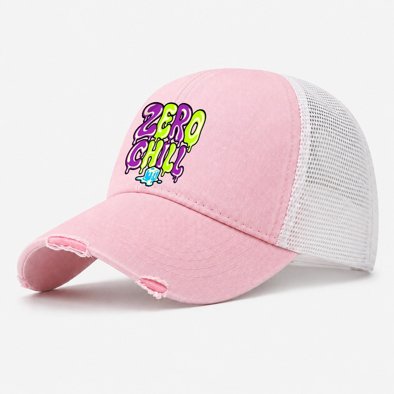 Zero Chill Crazy Styles Washed Trucker Hat – Light Pink