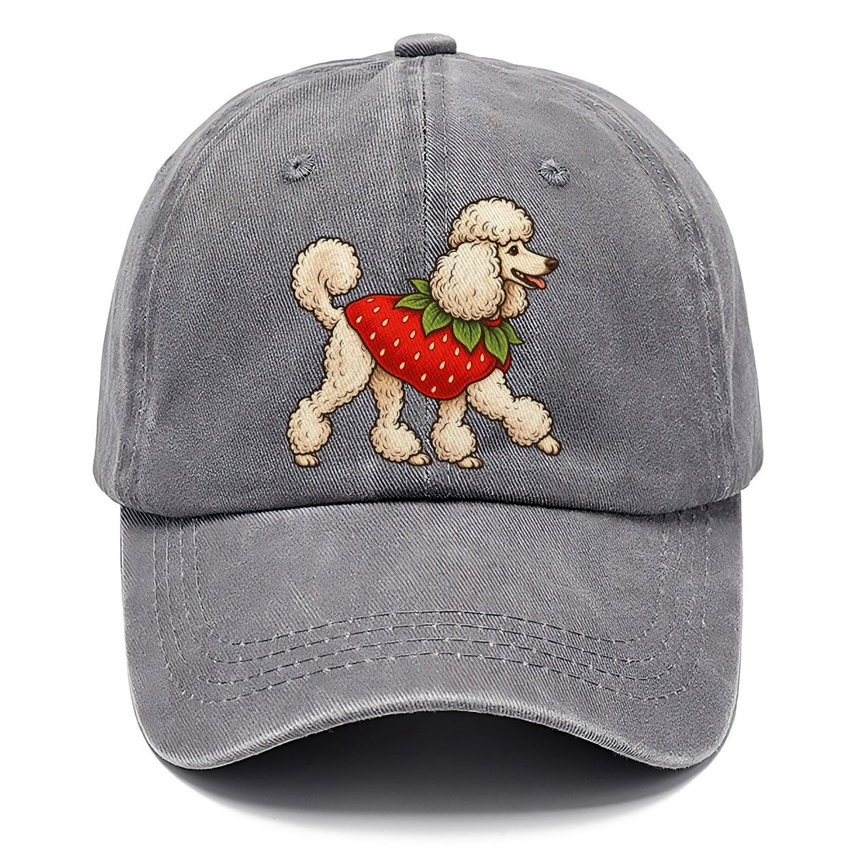 One Standard Poodle In Halloween Costume Strawberry Costume With A Green Leafy Collar Halloween Dog Parade Classic Cap – Urban Haze