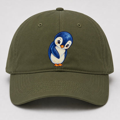 Penguin Little Bow Sea Sprite Baseball Cap – Army Green