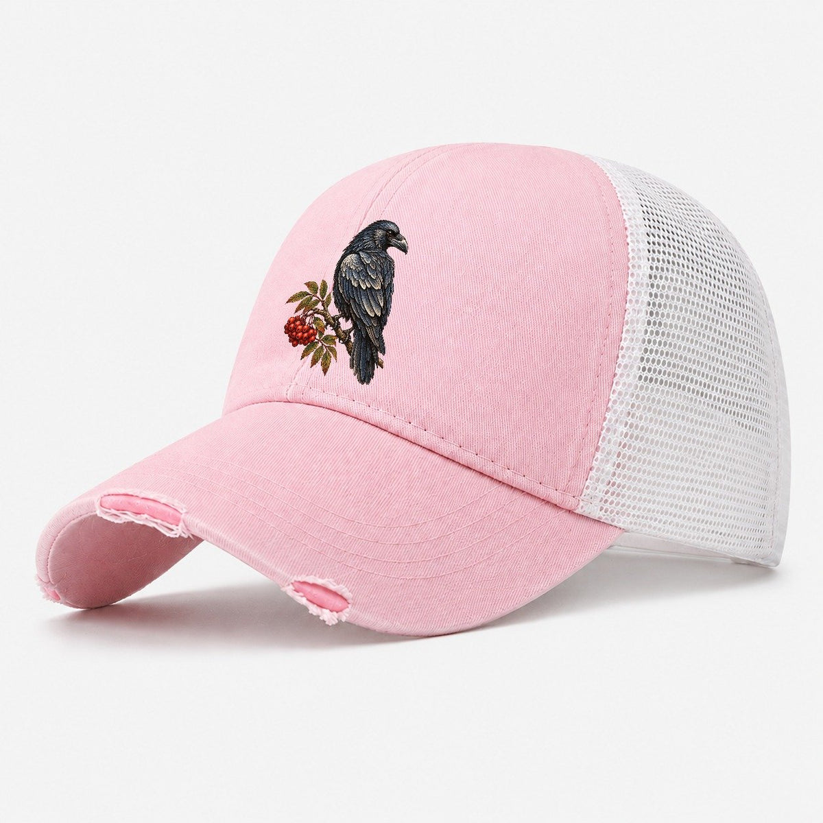 Raven Winter Rowan Character Club Washed Trucker Hat – Light Pink