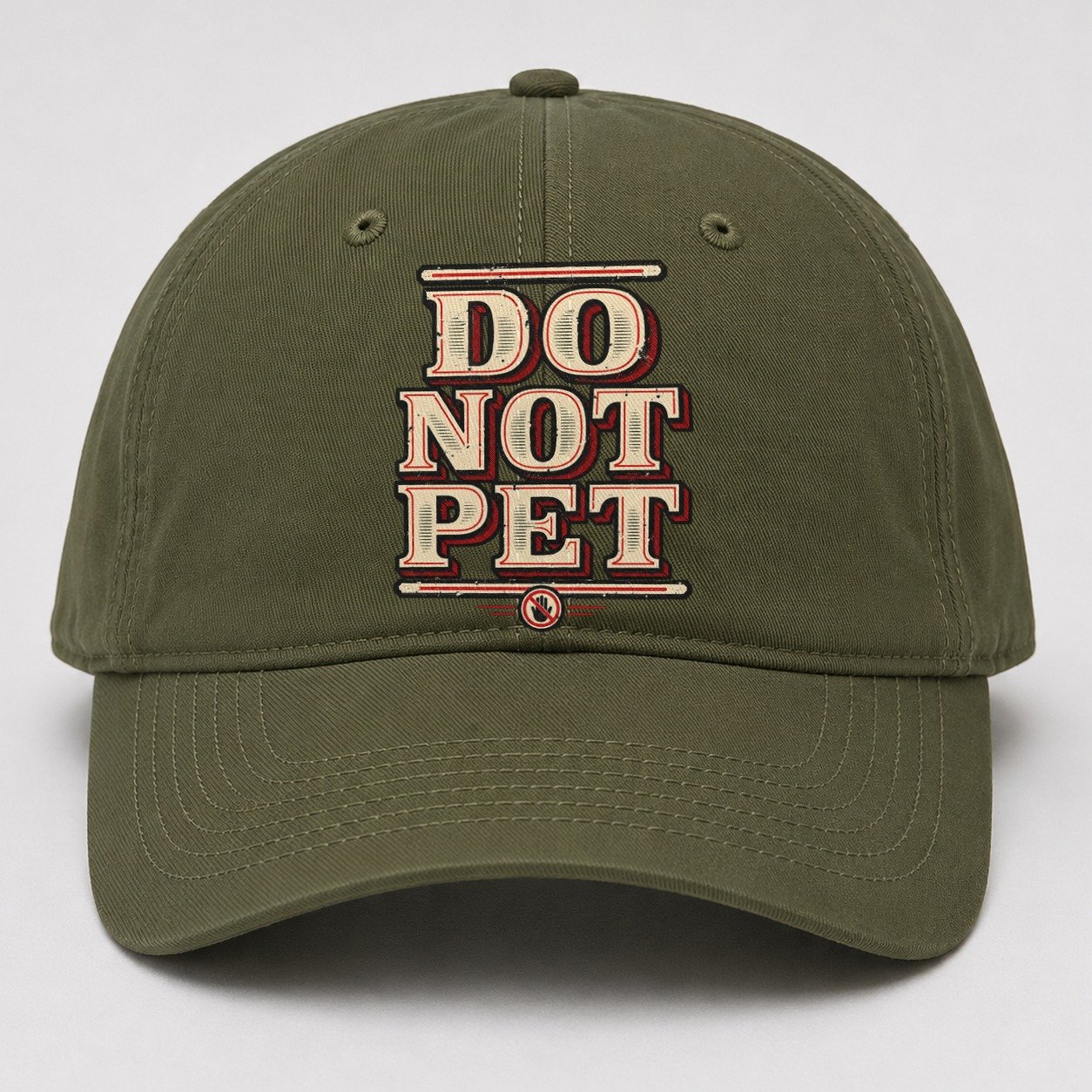 Do Not Pet American Wit Baseball Cap – Army Green