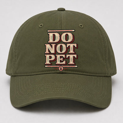Do Not Pet American Wit Baseball Cap – Army Green