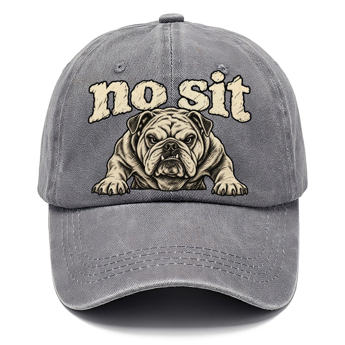 A Stocky Bulldog Planted Square On Braced Front Legs Head And Chest Only Bark For Me Classic Cap – Urban Haze