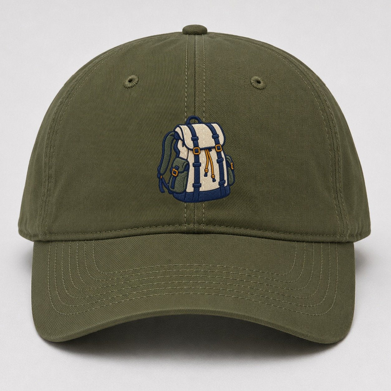 Hiking Backpack Tiny Solo Marks Baseball Cap – Army Green