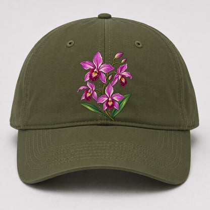 Queensland Cooktown Orchid Australia Cultural Icons Baseball Cap – Army Green