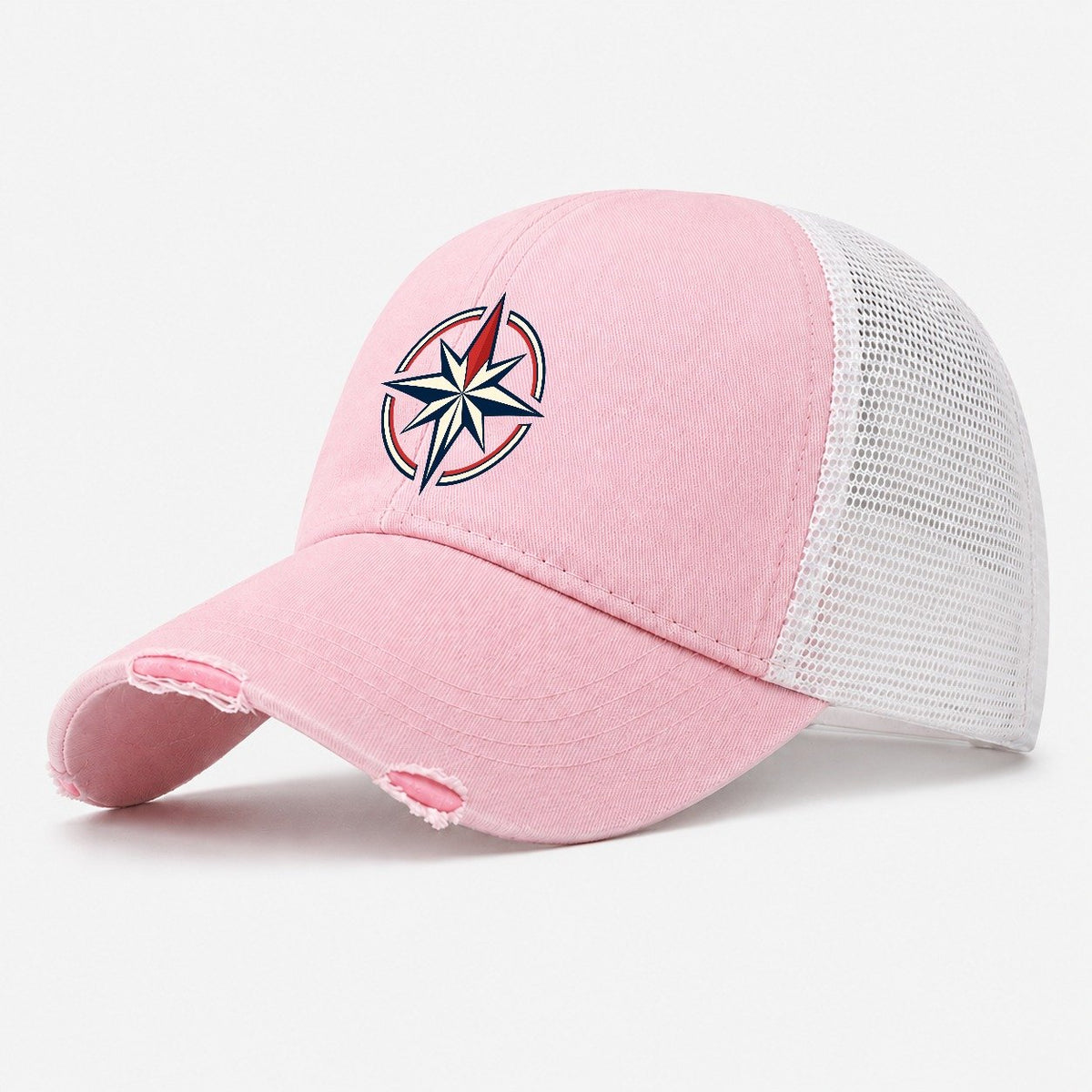 Steady Star Quiet Wards Heritage Washed Trucker Hat – Light Pink