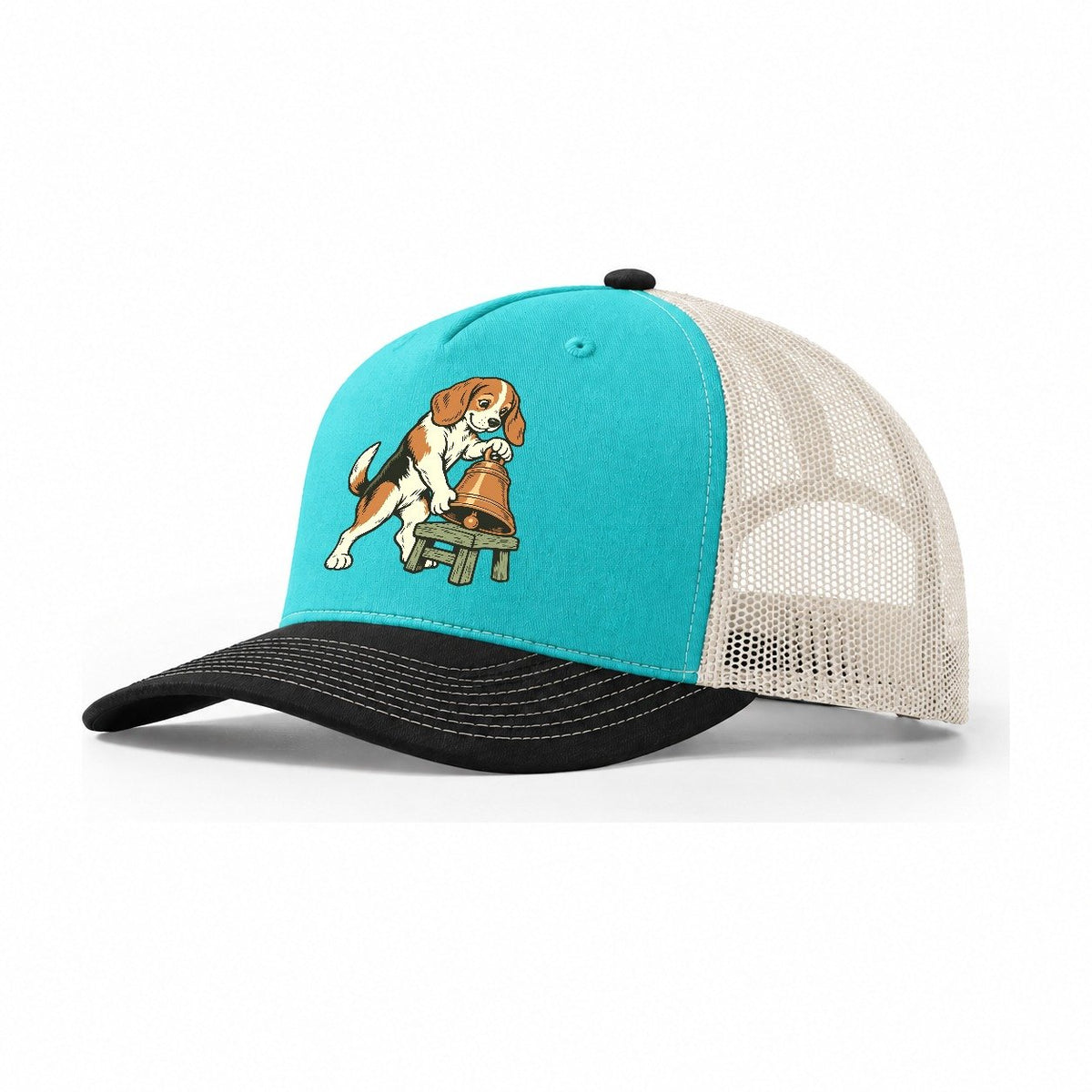 Beagle Bellmaker Sundown Familiars Trucker Hat – Aqua Black White