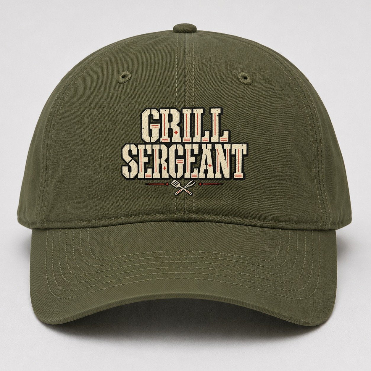 Grill Sergeant American Wit Baseball Cap – Army Green