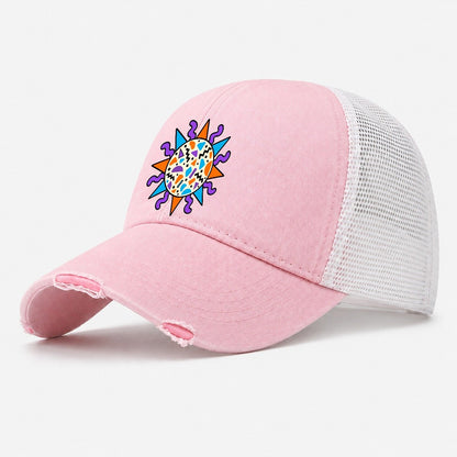 Terrazzo Sun Crazy Styles Washed Trucker Hat – Light Pink