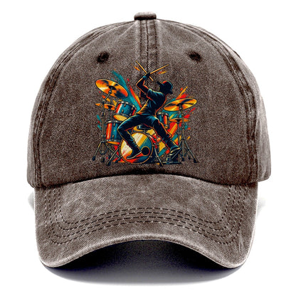 Drum Kit Icon Music Instruments Classic Cap – Brown