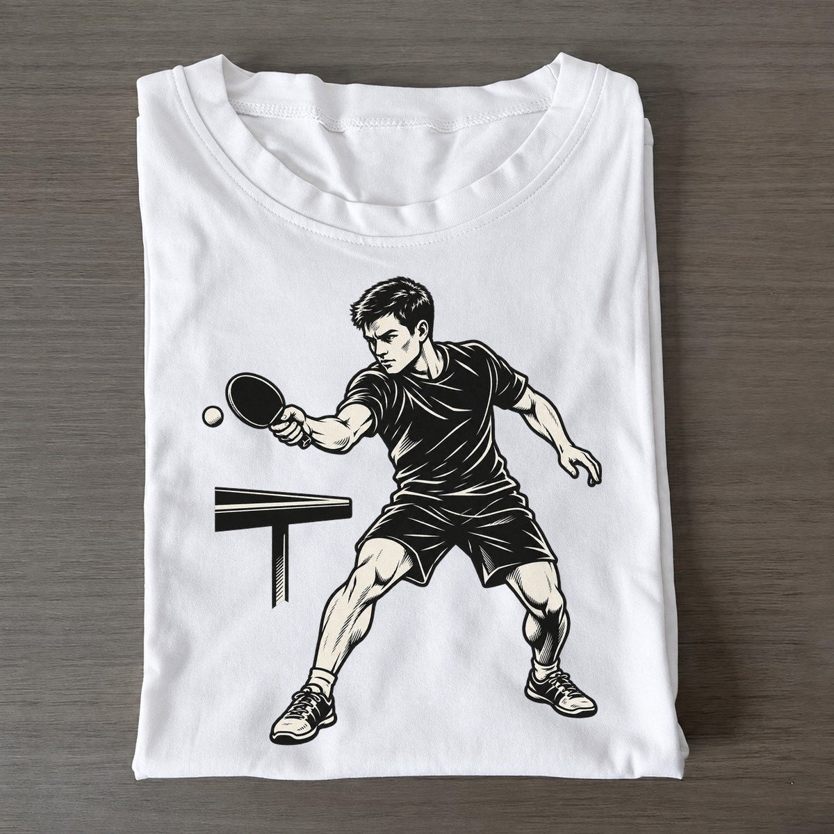 Table Tennis Forehand Loop Global Sports Ink Figures Classic T-shirt – White