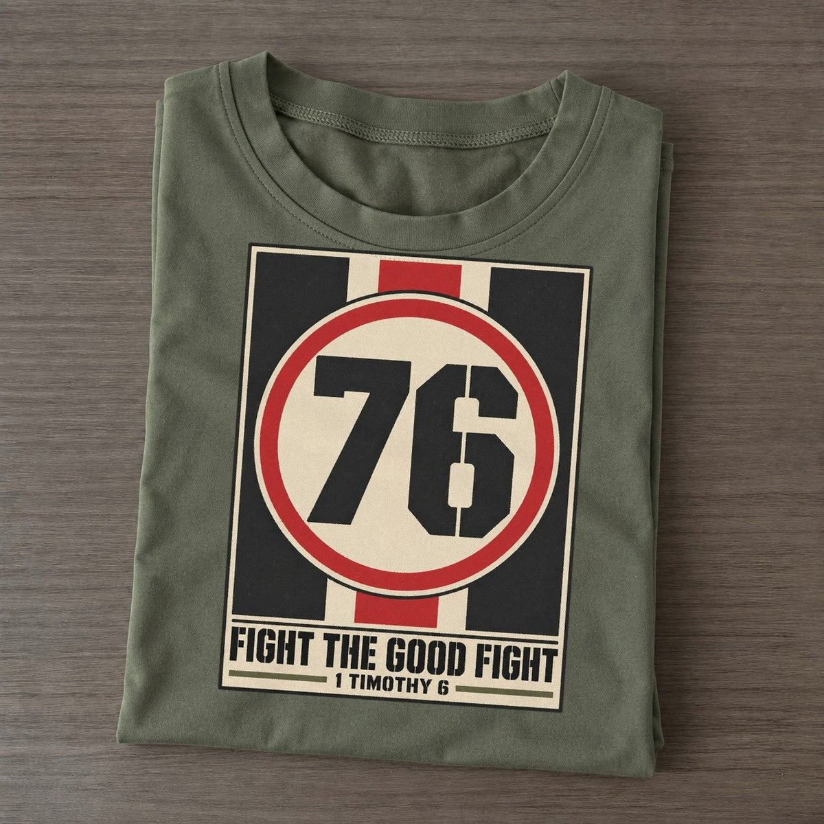 Fight The Good Fight Pit Board Parables Classic T-shirt – Army Green