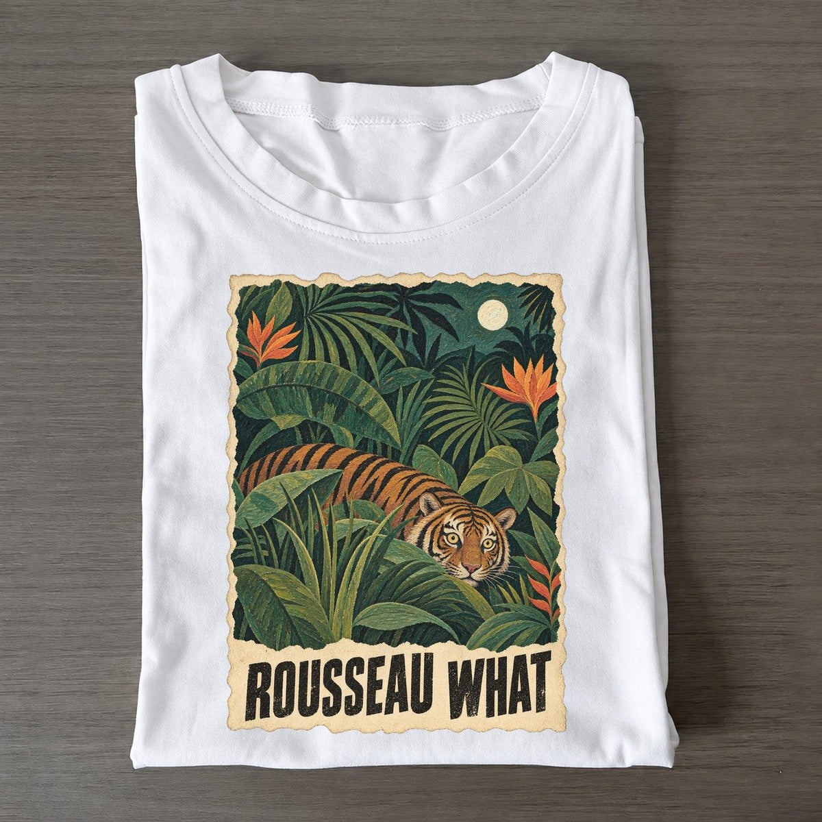 Rousseau What Jungle Tiger Art Pun Classic T-shirt – White