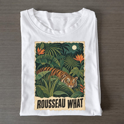 Rousseau What Jungle Tiger Art Pun Classic T-shirt – White