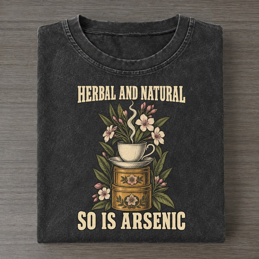 So Is Arsenic Botanical Warnings Vintage T-shirt – Black