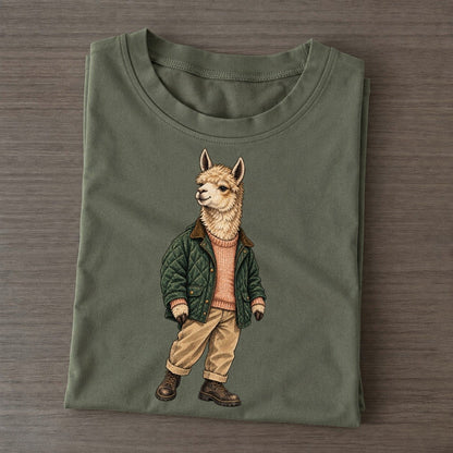 Alpaca Wardrobe Portrait Wild Wardrobe Portraits Classic T-shirt – Army Green