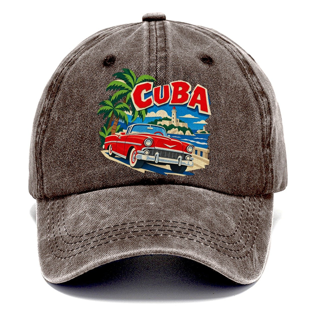 Cuba Cut-Paper Badge Classic Cap – Brown