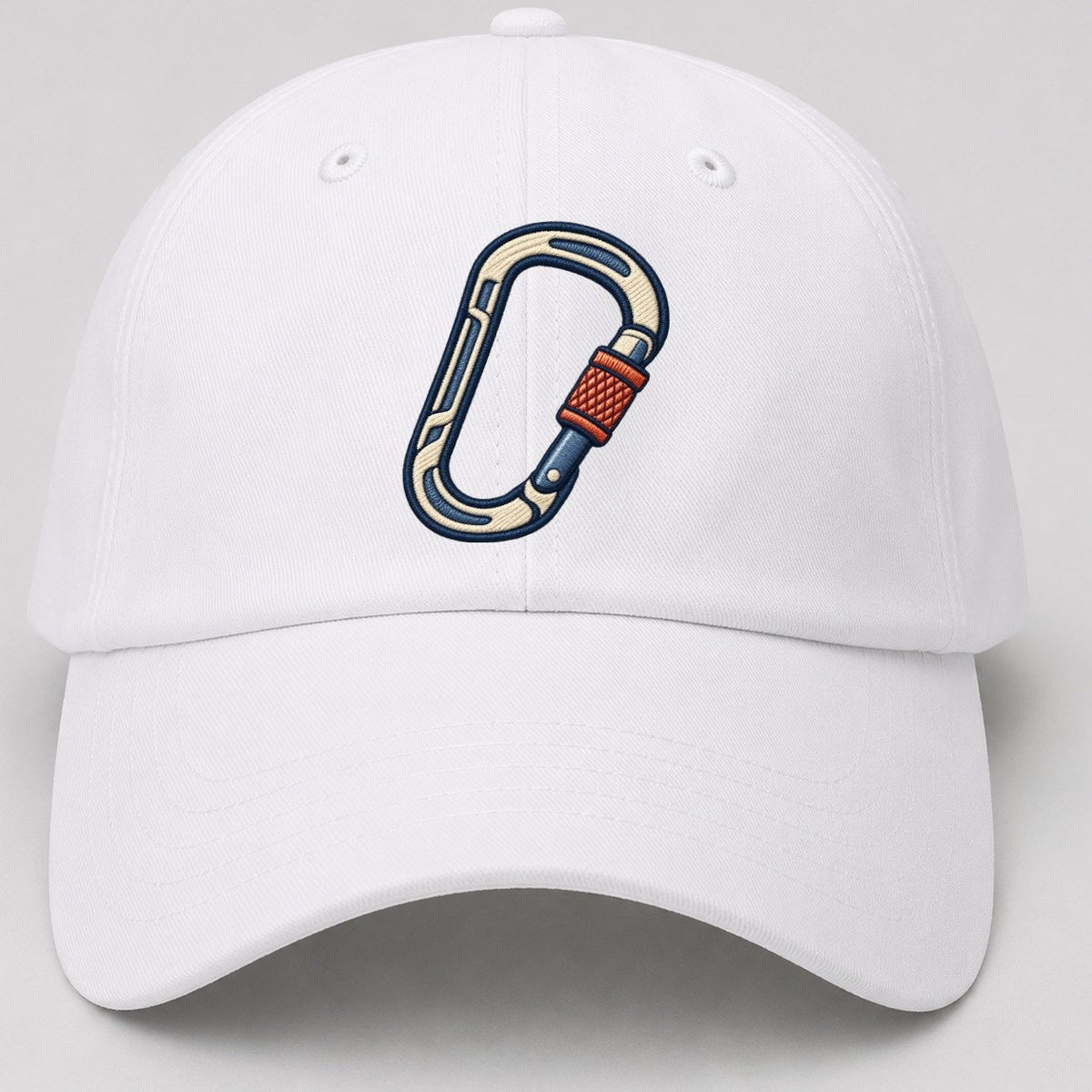 Climbing Carabiner Tiny Solo Marks Baseball Cap – White