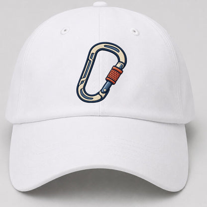 Climbing Carabiner Tiny Solo Marks Baseball Cap – White
