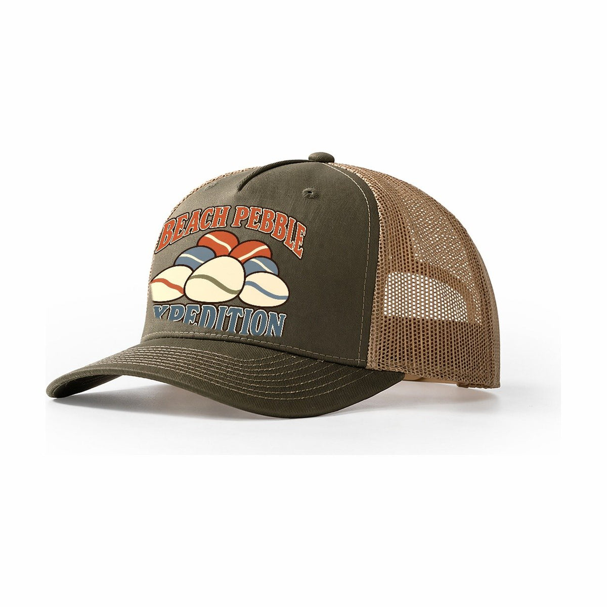 Beach Pebble Expedition Rocks And Minerals Trucker Hat – Olive Khaki