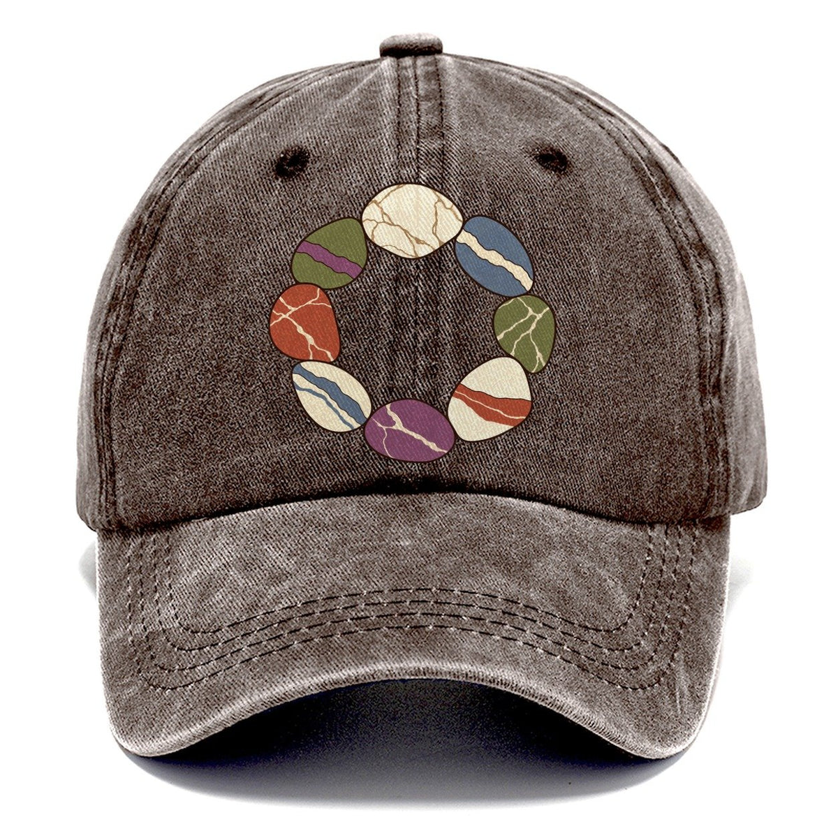 Tumbled Stone Colour Wheel Rocks And Minerals Classic Cap – Brown