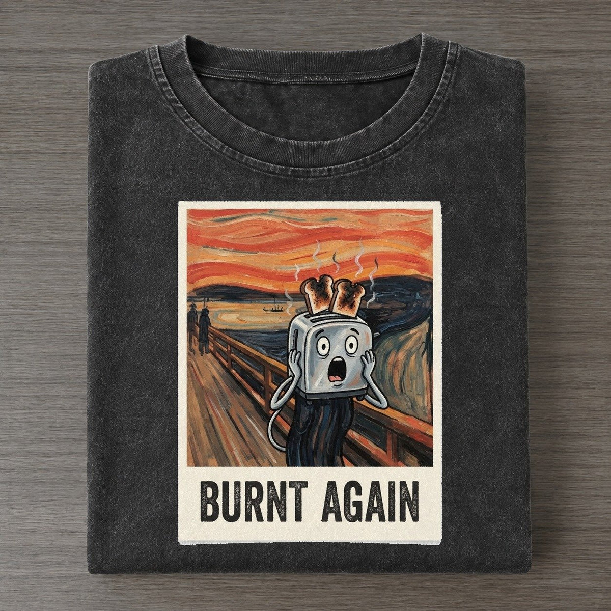 Toaster Scream Burnt Again Scream Vintage T-shirt – Black