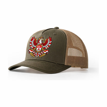 Indonesia Heraldic Crest Country Logos Trucker Hat – Olive Khaki