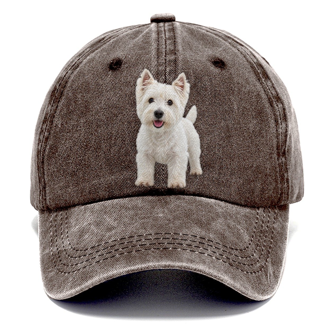 West Highland White Terrier Westie Standing Top Breeds Classic Cap – Brown