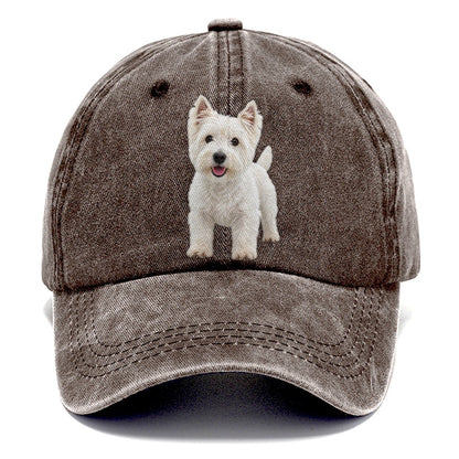 West Highland White Terrier Westie Standing Top Breeds Classic Cap – Brown