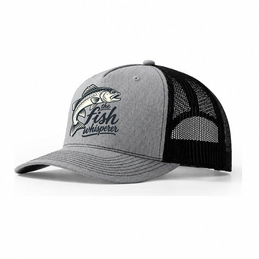 Fish Whisperer Fishing Elegant Trucker Hat – Sport Grey Black