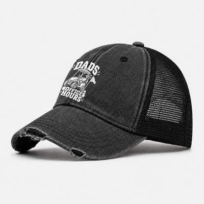Dads Office Hours Golf Life Washed Trucker Hat – Black