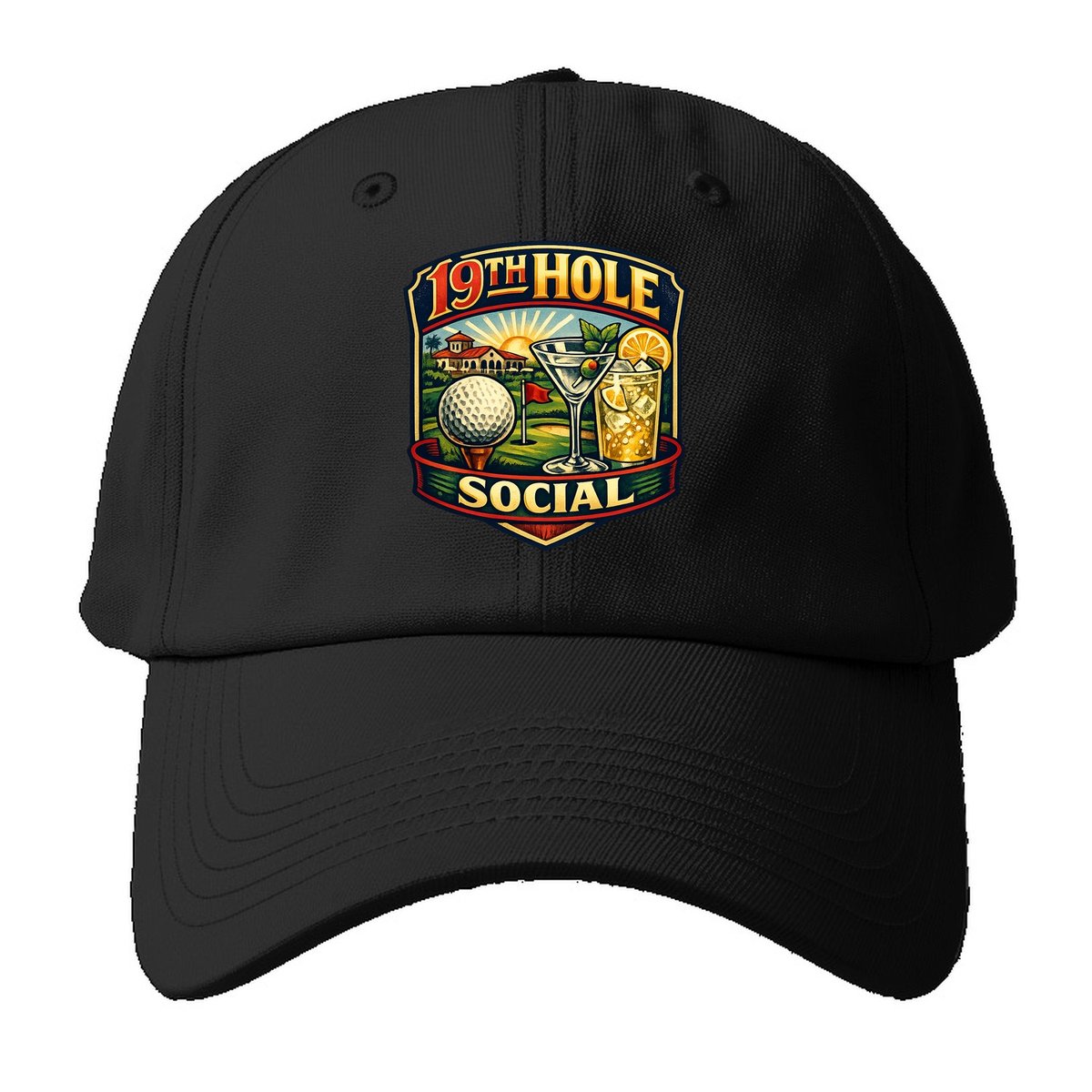 19Th Hole Social Baseball Cap – Black