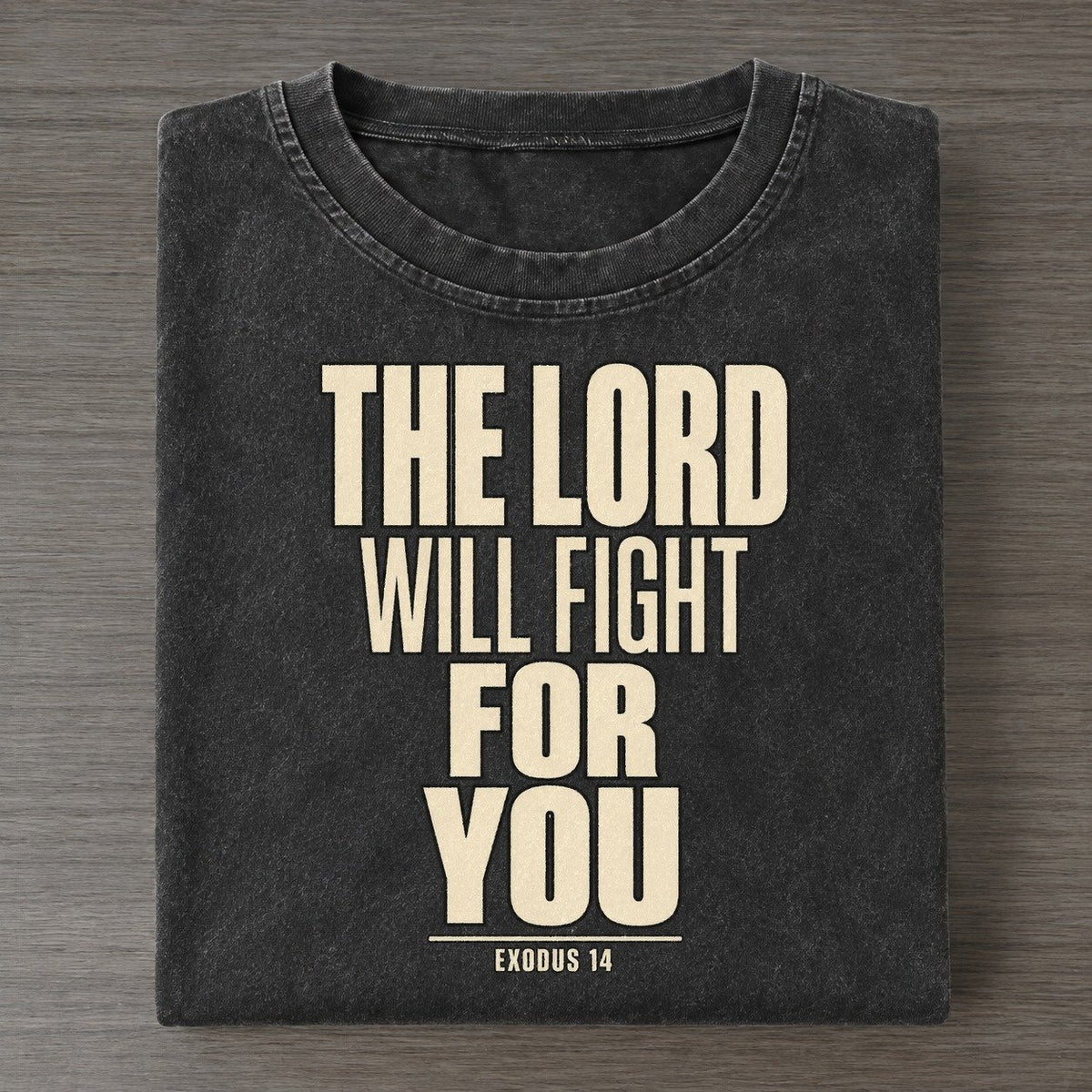 The Lord Will Fight Plain Gospel Vintage T-shirt – Black