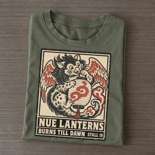 Nue Lanterns Yokai Night Market Classic T-shirt – Army Green