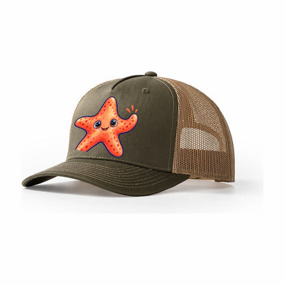 Starfish Front Cheer Sea Sprite Trucker Hat – Olive Khaki