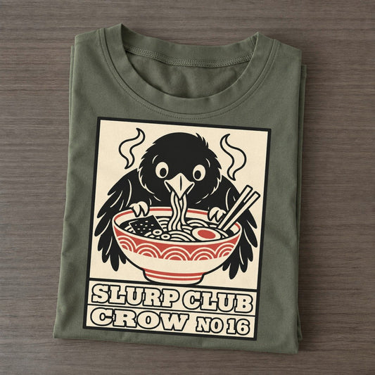 Crow Leftovers Slurp Club Classic T-shirt – Army Green