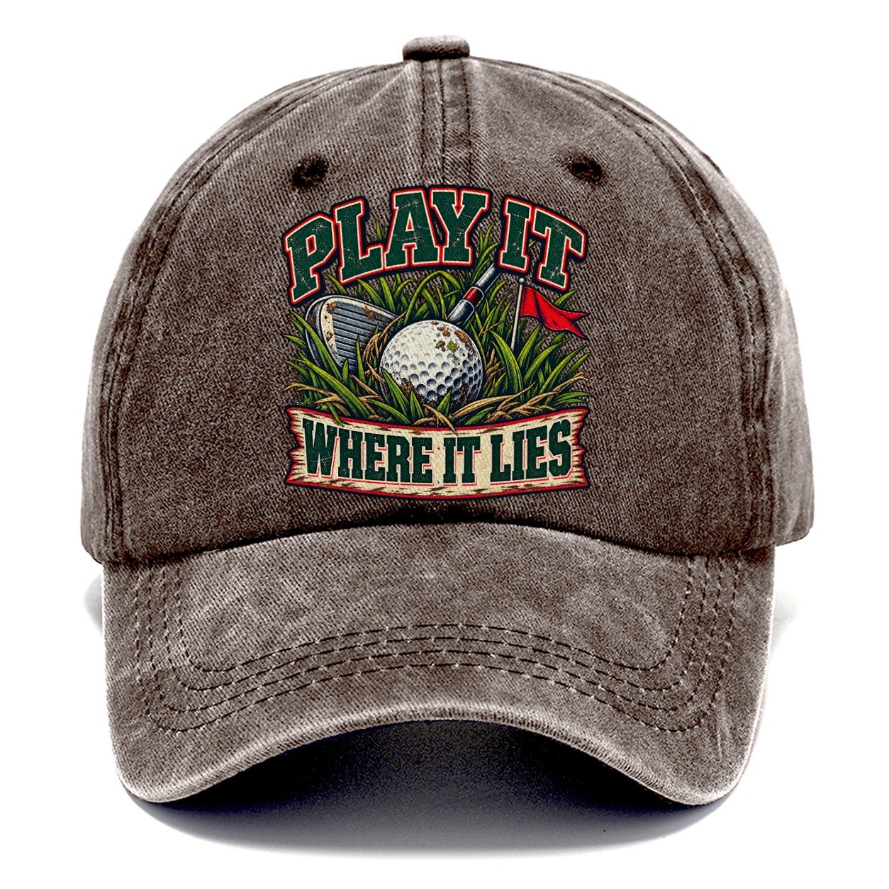 Play It Where It Lies Golf Life Classic Cap – Brown