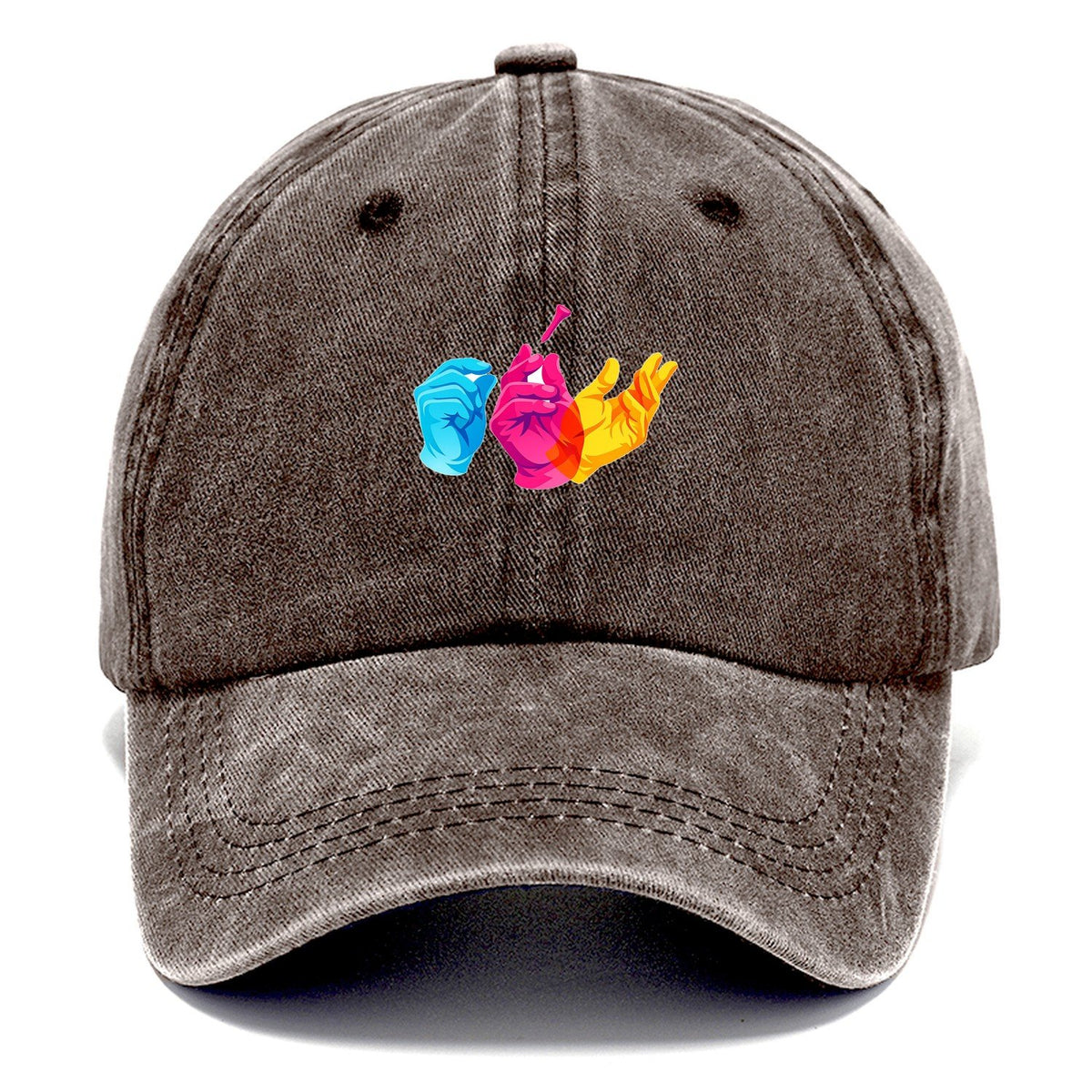 Golf Tee Hand Signs Classic Cap – Brown