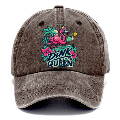 Flamingo Dink Queen Pickleball Life Classic Cap – Brown