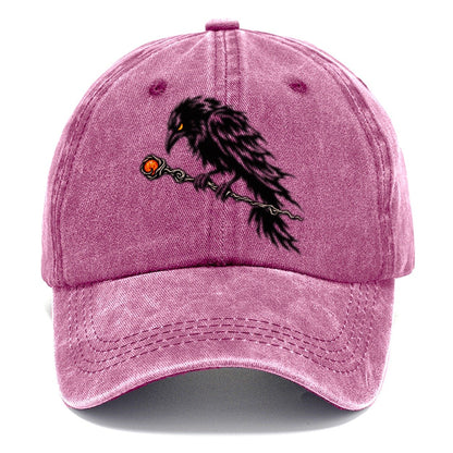 Raven Perched On A Wand Witch Magic Classic Cap – Dusty Rose
