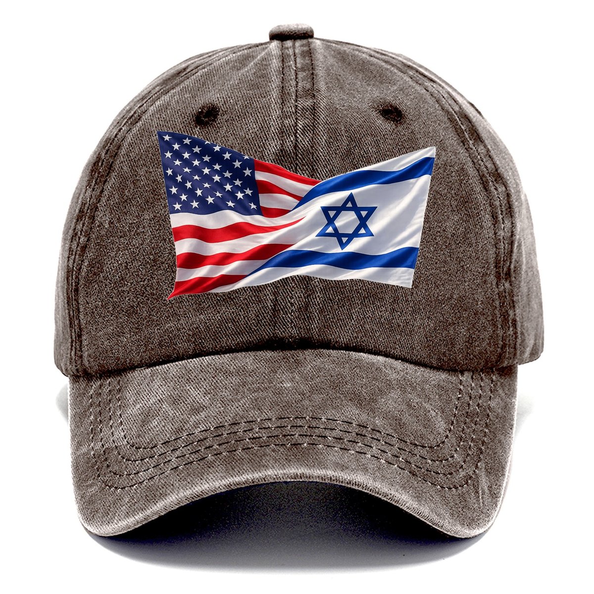 US Israel Waving Flags Alliance Classic Cap – Brown