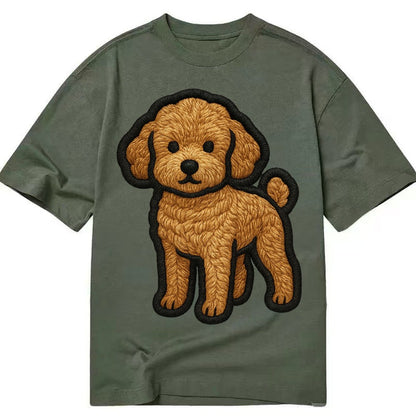 Toy Poodle Trendy Miniature Design With Thick Black Outline Classic T-shirt – Army Green