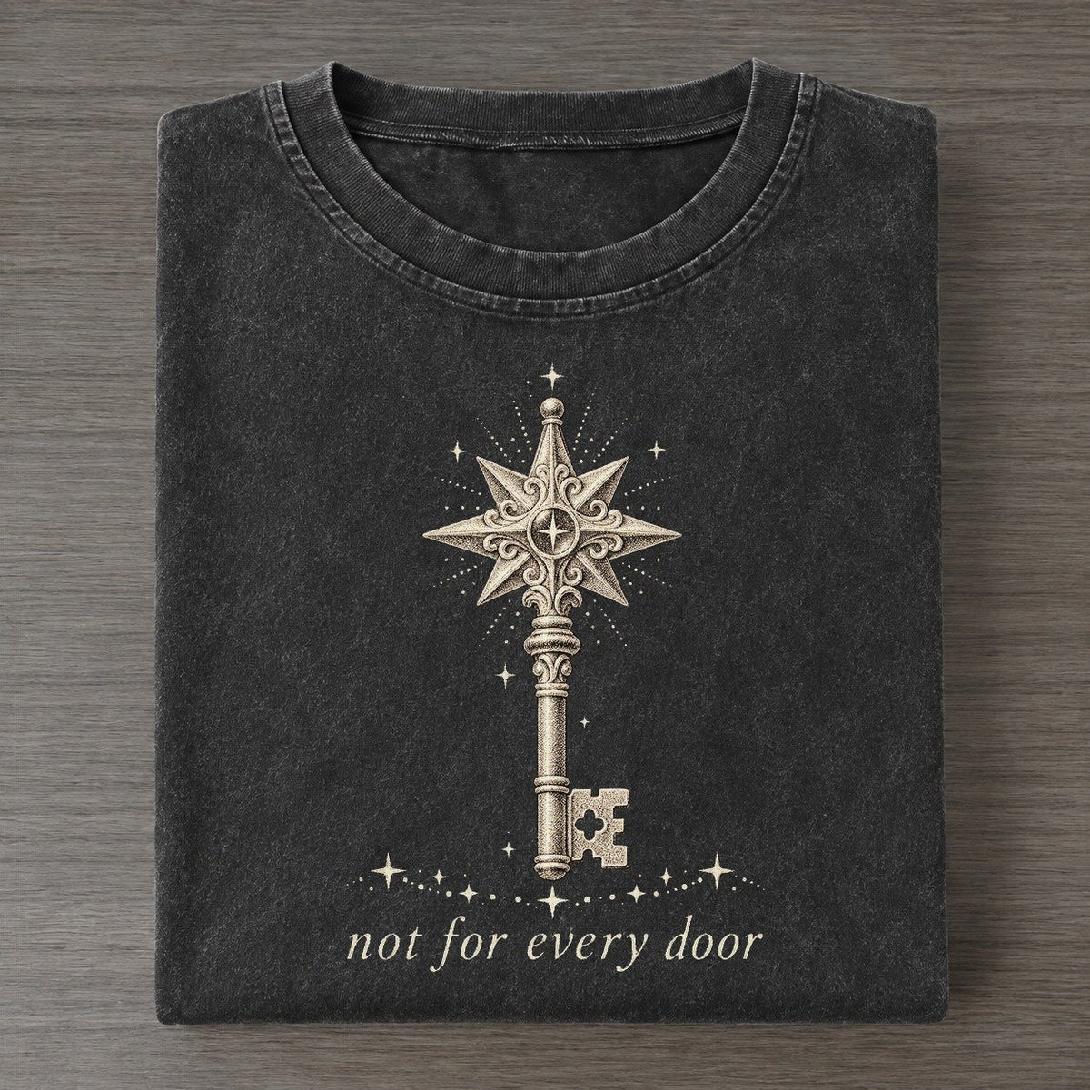 Key Midnight Linework Vintage T-shirt – Black