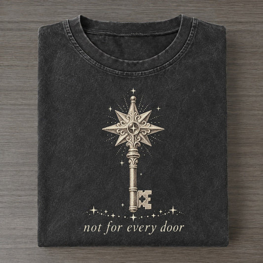 Key Midnight Linework Vintage T-shirt – Black