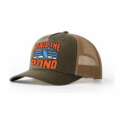Paid The Pond Disc Golf Trucker Hat – Olive Khaki