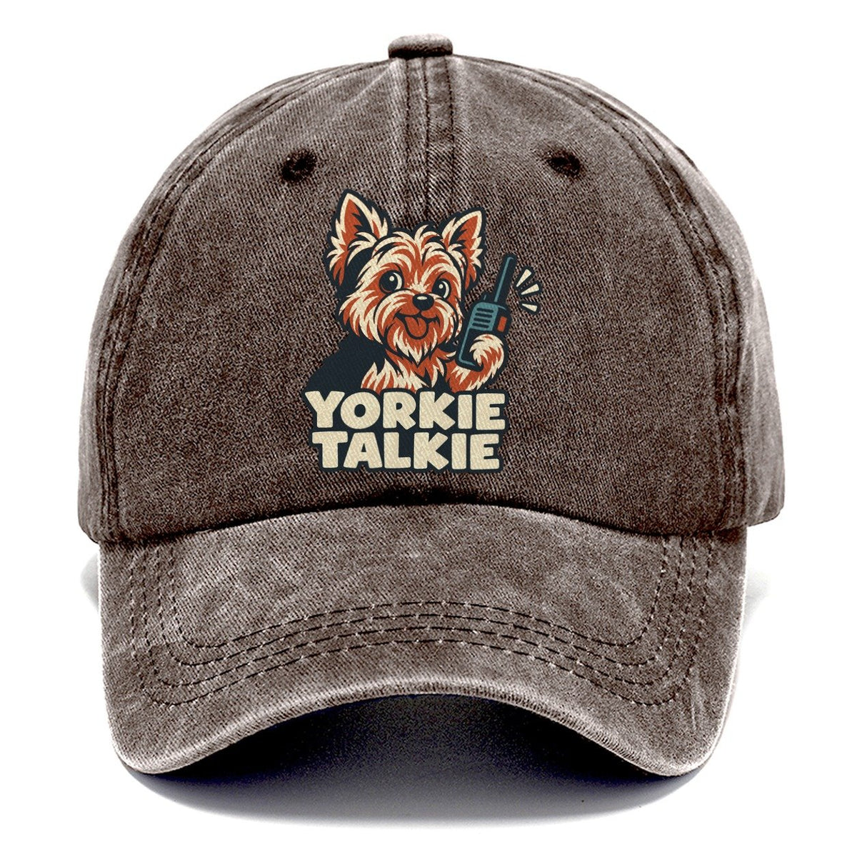 Yorkie Talkie Familiar Punchlines Classic Cap – Brown